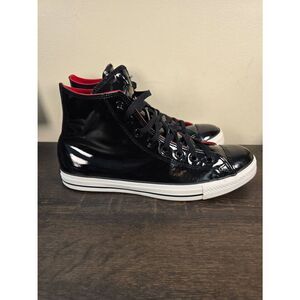 Converse All Star Black Patent Leather Sneakers Men’s Shoes Size 11 Skateboard